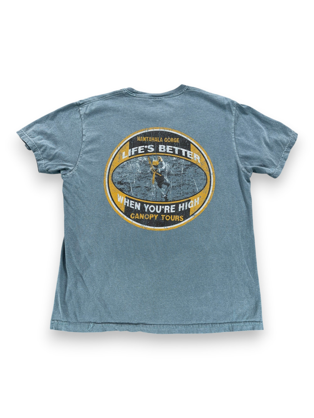 Nantahala Gorge Shirt Adult MEDIUM Blue Canopy Tours Better High Zipline Y2K